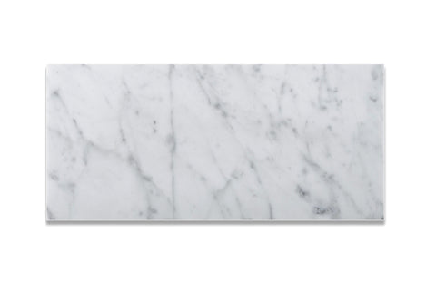 6 X 12 Carrara White Marble Polished Subway Brick Field Tile - American Tile Depot - Commercial and Residential (Interior & Exterior), Indoor, Outdoor, Shower, Backsplash, Bathroom, Kitchen, Deck & Patio, Decorative, Floor, Wall, Ceiling, Powder Room - 1