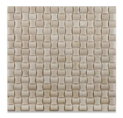 Crema Marfil Marble Polished 3D Small Bread Mosaic Tile - American Tile Depot - Commercial and Residential (Interior & Exterior), Indoor, Outdoor, Shower, Backsplash, Bathroom, Kitchen, Deck & Patio, Decorative, Floor, Wall, Ceiling, Powder Room - 1