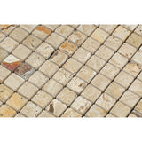 1 X 1 Valencia Travertine Tumbled Mosaic Tile