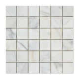 2 X 2 Calacatta Gold Marble Honed Mosaic Tile