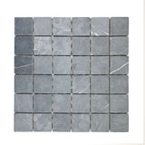 2 X 2  Black Marquina Marble Tumbled Mosaic Tile