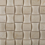 Crema Marfil Marble Honed 3D Small Bread Mosaic Tile - American Tile Depot - Commercial and Residential (Interior & Exterior), Indoor, Outdoor, Shower, Backsplash, Bathroom, Kitchen, Deck & Patio, Decorative, Floor, Wall, Ceiling, Powder Room - 2