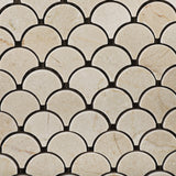 Crema Marfil Marble Honed Fan Mosaic Tile