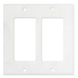 Italian Carrara White Marble Double Rocker Switch Wall Plate / Switch Plate / Cover - Polished