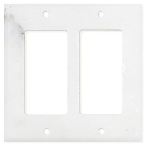 Italian Calacatta Gold Marble Double Rocker Switch Wall Plate / Switch Plate / Cover - Honed - American Tile Depot - Commercial and Residential (Interior & Exterior), Indoor, Outdoor, Shower, Backsplash, Bathroom, Kitchen, Deck & Patio, Decorative, Floor, Wall, Ceiling, Powder Room - 1