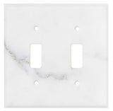 Italian Calacatta Gold Marble Double Toggle Switch Wall Plate / Switch Plate / Cover - Polished - American Tile Depot - Commercial and Residential (Interior & Exterior), Indoor, Outdoor, Shower, Backsplash, Bathroom, Kitchen, Deck & Patio, Decorative, Floor, Wall, Ceiling, Powder Room - 1