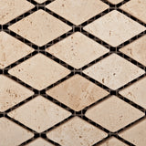 Ivory Travertine 1" Diamond Tumbled Mosaic Tile