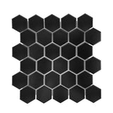 Gio Black Matte 2" Hexagon Porcelain Mosaic Tile