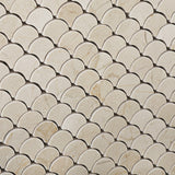 Crema Marfil Marble Polished Fan Mosaic Tile