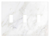 Italian Calacatta Gold Marble Triple Toggle Switch Wall Plate / Switch Plate / Cover - Polished