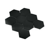 Gio Black Matte 4" Hexagon Porcelain Mosaic Tile