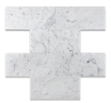6 X 12 Carrara White Marble Honed Subway Brick Field Tile