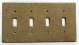 Noce Travertine Quadruple Toggle Switch Wall Plate / Switch Plate / Cover - Honed - American Tile Depot - Commercial and Residential (Interior & Exterior), Indoor, Outdoor, Shower, Backsplash, Bathroom, Kitchen, Deck & Patio, Decorative, Floor, Wall, Ceiling, Powder Room - 1