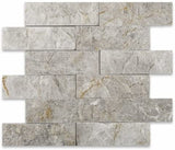 2 X 6 Tundra Gray (Atlantic Gray) Marble Split & Faced Mosaic Tile