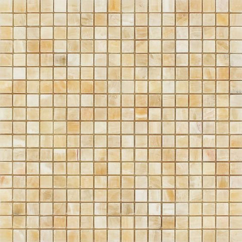 5/8 X 5/8 Honey Onyx Polished Mosaic Tile