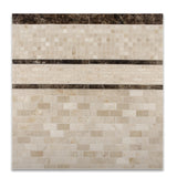 5/8 X 5/8 Crema Marfil Marble Honed Mosaic Tile