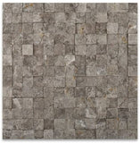 1 X 1 Tundra Gray (Atlantic Gray) Marble Split & Faced Mosaic Tile