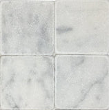 6 X 6 Carrara White Marble Tumbled Field Tile