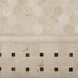 Crema Marfil Marble Honed 1" Mini Hexagon Mosaic Tile - American Tile Depot - Commercial and Residential (Interior & Exterior), Indoor, Outdoor, Shower, Backsplash, Bathroom, Kitchen, Deck & Patio, Decorative, Floor, Wall, Ceiling, Powder Room - 6