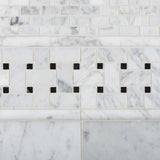 Carrara White Marble Honed Baby Brick Mosaic Tile