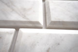 3 x 6 Bianco Venatino (Bianco Mare) Marble Honed & Deep-Beveled Field Tile