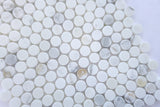 Calacatta Gold Marble Polished Penny Round Mosaic Tile