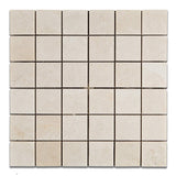 2 X 2 White Pearl / Botticino Marble Polished Mosaic Tile