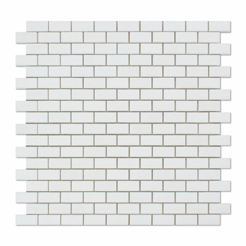 Thassos White Marble Honed Baby Brick Mosaic Tile - American Tile Depot - Commercial and Residential (Interior & Exterior), Indoor, Outdoor, Shower, Backsplash, Bathroom, Kitchen, Deck & Patio, Decorative, Floor, Wall, Ceiling, Powder Room