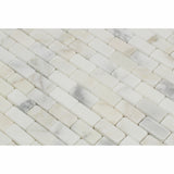 Calacatta Gold Marble Honed Baby Brick Mosaic Tile