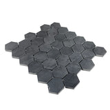 Black Marquina Marble Honed 2" Hexagon Mosaic Tile