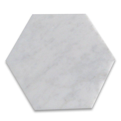 Carrara White Marble Polished 6" Hexagon Tile