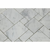 Carrara White Marble Honed Mini Versailles Mosaic Tile - American Tile Depot - Commercial and Residential (Interior & Exterior), Indoor, Outdoor, Shower, Backsplash, Bathroom, Kitchen, Deck & Patio, Decorative, Floor, Wall, Ceiling, Powder Room - 2