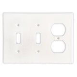 Thassos White Marble Double Toggle Duplex Switch Wall Plate / Switch Plate / Cover - Honed