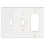 Thassos White Marble Double Toggle Rocker Switch Wall Plate / Switch Plate / Cover - Honed