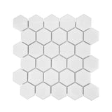 Gio White Glossy 2" Hexagon Porcelain Mosaic Tile
