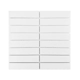 Gio White Glossy 1.25" X 6" Stacked Linear Porcelain Mosaic Tile