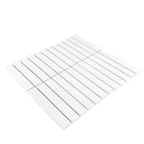 Gio White Matte 1" X 6" Stacked Linear Porcelain Mosaic Tile - SALE