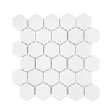 Gio White Matte 2" Hexagon Porcelain Mosaic Tile