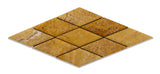 3 X 6 Gold / Yellow Travertine Diamond / Rhomboid Honed & Beveled Mosaic Tile