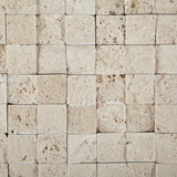 1 X 1 Ivory Travertine Split-Faced Mosaic Tile
