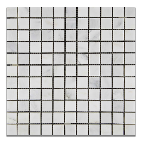 1 X 1 Oriental White / Asian Statuary Marble Honed Mosaic Tile - American Tile Depot - Shower, Backsplash, Bathroom, Kitchen, Deck & Patio, Decorative, Floor, Wall, Ceiling, Powder Room, Indoor, Outdoor, Commercial, Residential, Interior, Exterior