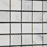 1 X 1 Oriental White / Asian Statuary Marble Honed Mosaic Tile