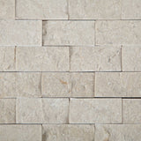 1 X 2 Crema Marfil Marble Split-Faced Mosaic Tile