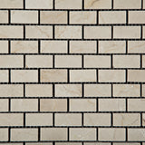 Crema Marfil Marble Honed Baby Brick Mosaic Tile - American Tile Depot - Commercial and Residential (Interior & Exterior), Indoor, Outdoor, Shower, Backsplash, Bathroom, Kitchen, Deck & Patio, Decorative, Floor, Wall, Ceiling, Powder Room - 2