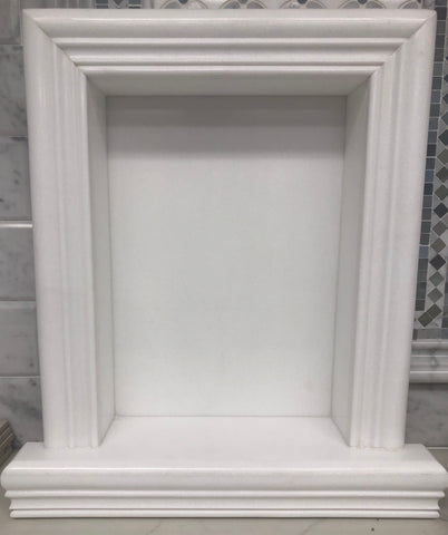 Thassos White Marble Hand-Made Custom Shampoo Niche / Shelf - LARGE - Polished