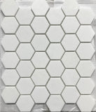 Thassos White Marble Polished 2" Hexagon Mosaic Tile