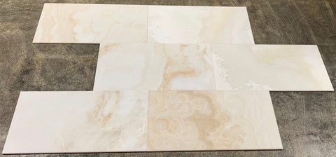 12 X 24 Premium White Onyx CROSS-CUT Polished Field Tile
