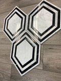 Waterjet Long Hexagon Marble Polished Mosaic Tile