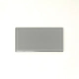 3 X 6 Mist Gray Glass Subway Tile - Rainbow Series