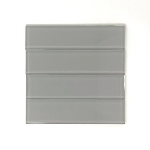 2 x 8 Mist Gray Glass Subway Tile - Rainbow Series
